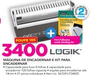 Logik Máquina de Encadernar e Kit Para Encadernar e Free Fellowes Comb Binding Kit
