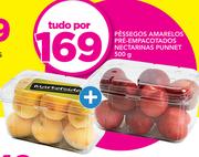 Pêssegos Amarelos Pré-Empacotados Nectarinas Punnet-500g