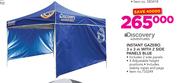 Discovery Adventures Instant Gazebo 3 x 3m With 2 Side Panels Blue