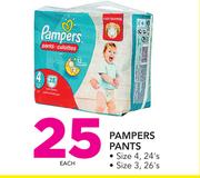 Pampers Pants Size 4-24's/Size 3-26's-Each