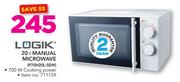 Logik 20Ltr Manual Microwave P70H20L-SEW