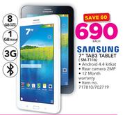 Samsung 7" Tab3 Tablet SM-T116-Each