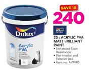Dulux Acrylic PVA Matt Brilliant Paint-20Ltr
