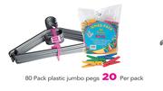 Simple Choice 80 Pack Plastic Jumbo Pegs-Per Pack
