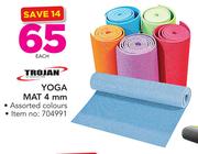 Trojan Yoga Mat 4mm Assorted Colours-Each