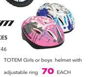 Totem Girls Or Boys Helmet With Adjustable Ring-Each