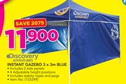 Discovery Adventures Instant Gazebo 3X3 (Blue) Including 2 Side Panels