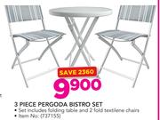 3 Piece Pergoda Bistro Set