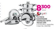 Tissolli 10 Piece Cookware Stainless With Solid Lids