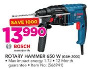 Bosch Rotary Hammer 650W GBH-2000