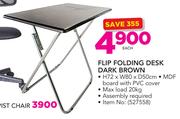 Flip Folding Desk Dark Brown
