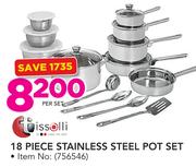 Tissolli 18 Piece Stainless Steel Pot Set