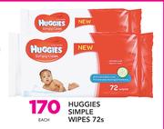 Huggies Simple Wipes 72's-Each