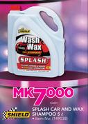 Shield Splash Car And Wax Shampoo-5Ltr