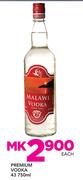 Premium Vodka 43-750ml