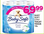 Baby Soft 2 Ply Toilet Tissue-18's Pack
