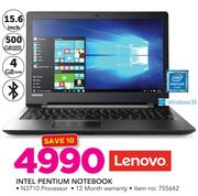 Lenovo 15.6" Intel Pentium Notebook