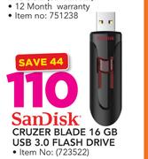 Sandisk Cruzer Blade 16GB USB 3.0 Flash Drive 