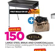 Ketla Braai Large Steel Braai And Charcoal JB200