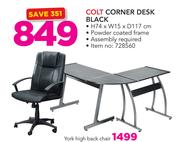 Colt Corner Desk Black