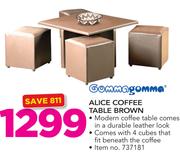 Gommagomma Alice Coffee Table Brown With 4 Cubes