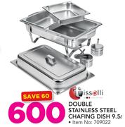 Tissolli 9.5Ltr Double Stainless Steel Chafing Dish