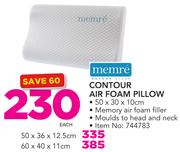 Memre Contour Air Foam Pillow(50 x 36 x 12.5cm)-Each