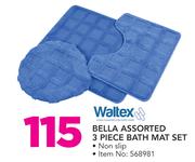Waltex Bella 3-Piece Bath Mat Set