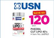 USN Phedra Cut Lipo 40’s-Each