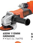 Black & Decker 650W 115mm Grinder