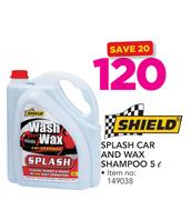Sheild Splash Car And Wax Shampoo 5L