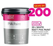 Simple Choice 20L White Matt PVA Paint