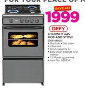 Defy 4 Burner Gas Hob And Stove DGS168SGG