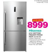 Hisense 610L Bottom Freezer Fridge Innox H610BI-WD