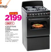 Defy 4 Solid Plate Stove Compact Black DSS514