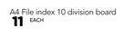 Bantex A4 File Index 10 Division Board-Each