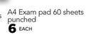 Game A4 Exam Pad 60 Sheets Punched