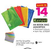 Kezal A4 File Simplifile Carry Folder With Rings-Each