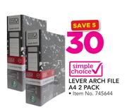 Simple Choice Lever Arch File A4-2 Pack