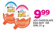 Joy Chocolate Egg Boy Or Girl-21g Each