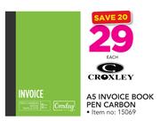 Croxley A5 Invoice Book Pen Carbon