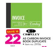 Croxley A5 Carbon Invoice Book Duplicate