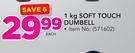 Trojan 1Kg Soft Touch Dumbell