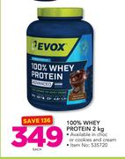 Evox 100% Whey Protein In Choc Or Cookies And Cream-2Kg Each
