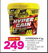 NPL Hypergain In Choc, Vanilla And Strawberry-4Kg Each