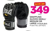Everlast Grappling Gloves Small/Medium Or Large 7772LXL-BLK-Each