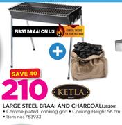 Ketla Large Steel Braai And Charcoal JB200