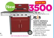 Alva Santa Monica Red 4 Burner Hooded BBQ G628