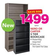 Nero Or Carter 5 Tier Bookcase-Each