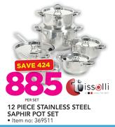 Tissolli 12 Piece Stainless Steel Saphir Pot Set-Per Set